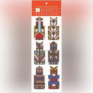 Frank Lloyd Wright Designs Galison Set of 6 Colorful Magnetic Bookmarks. NEW.